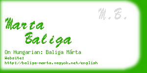 marta baliga business card